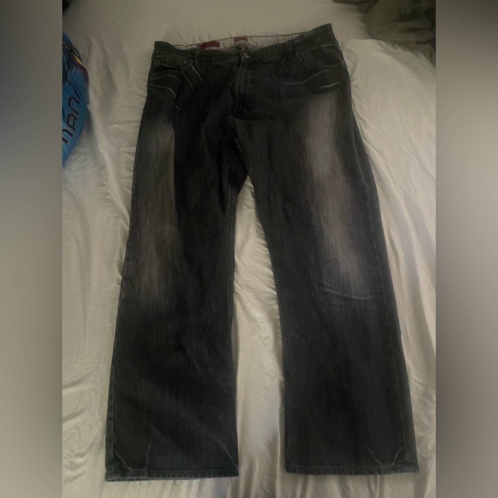 Dark grunge baggy Jeans with Faded Details vintage red label Tommy Hilfiger